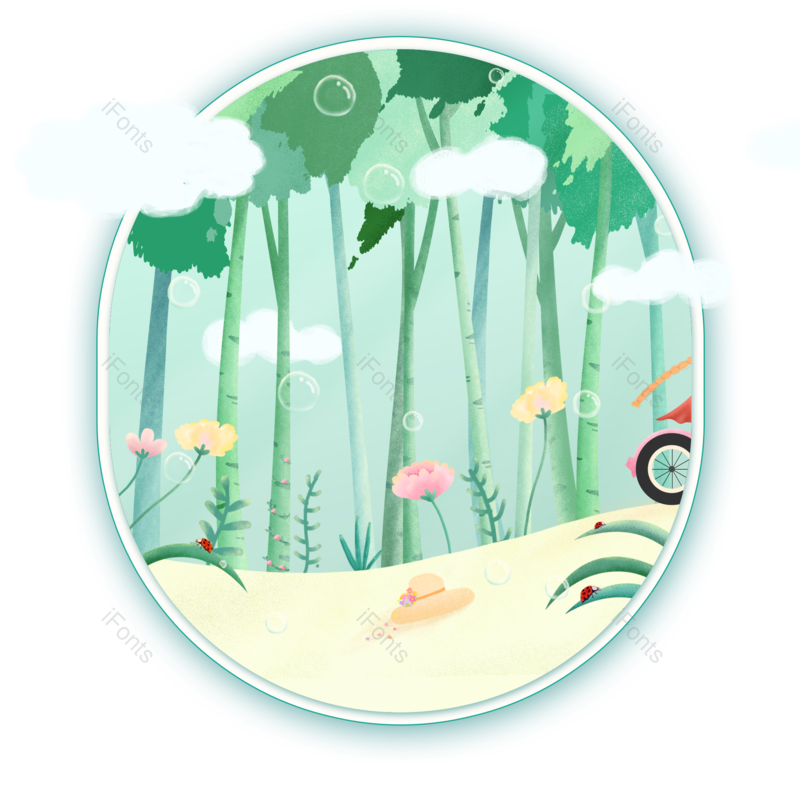 夏至图片,户外元素,夏天PNG,气泡免抠素材